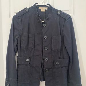 Michael Kors navy blue utility jacket with belt